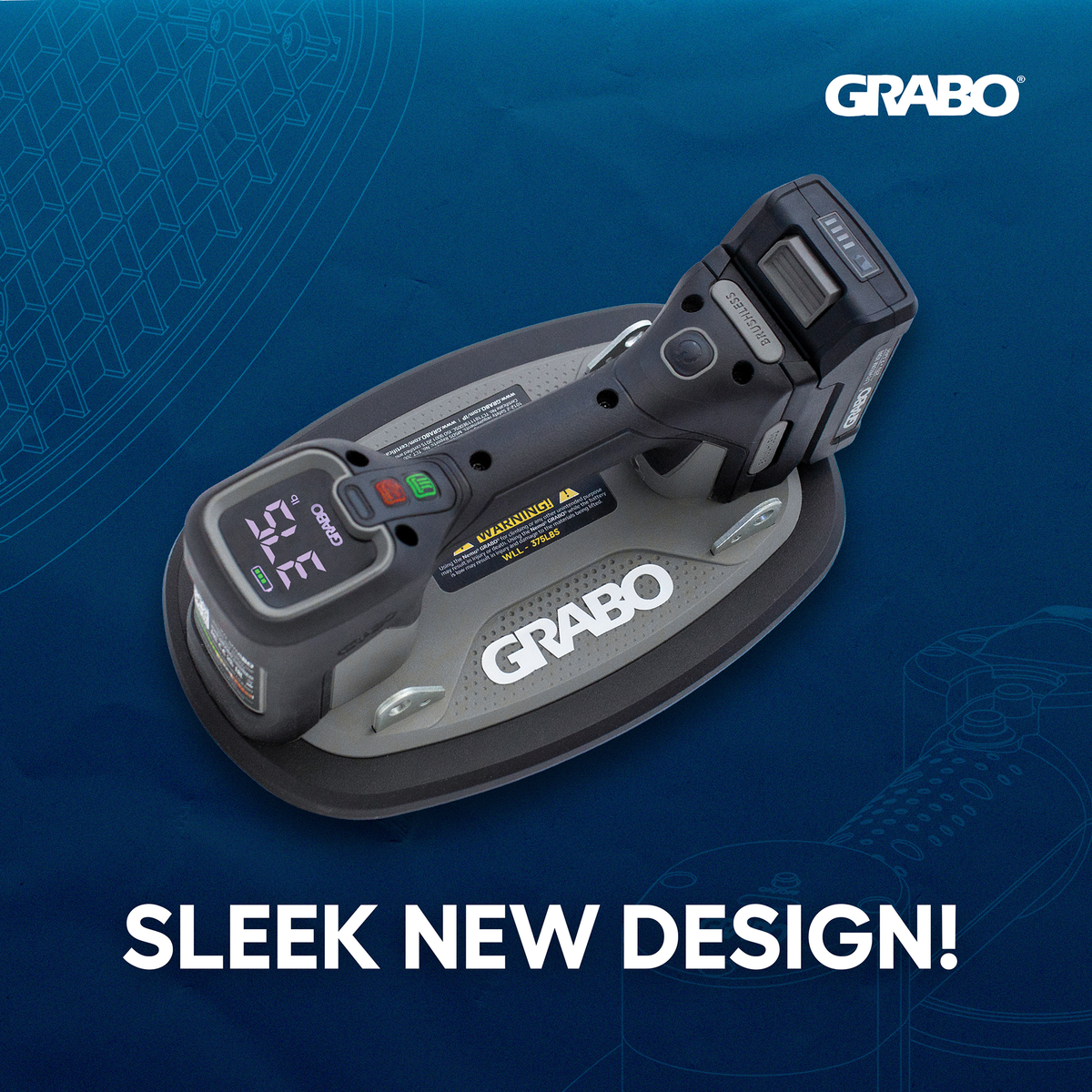 GRABO Pro Brushless Cordless Suction Gripster 375 lb with Remote