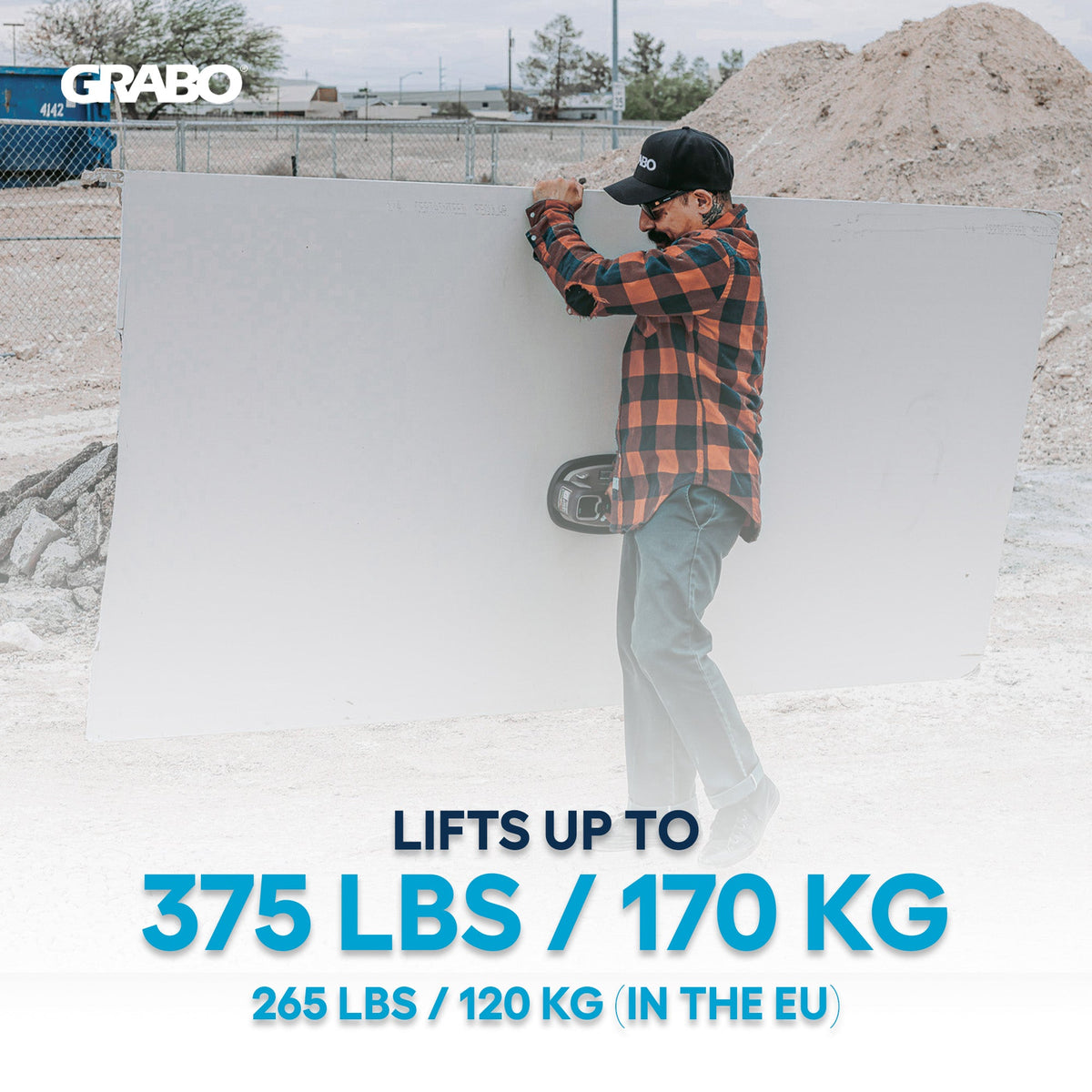 GRABO Pro Brushless Cordless Suction Gripster 375 lb with Remote