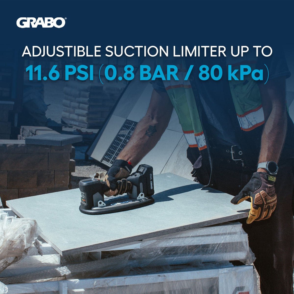 GRABO Pro Brushless Cordless Suction Gripster 375 lb with Remote