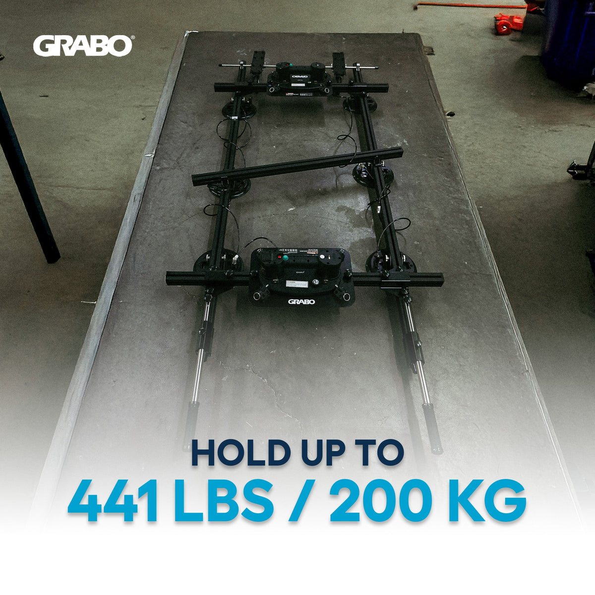 GRABO Panel Pro Kit with 2 V2 Suction Gripsters, 6 Cups, 440 lb
