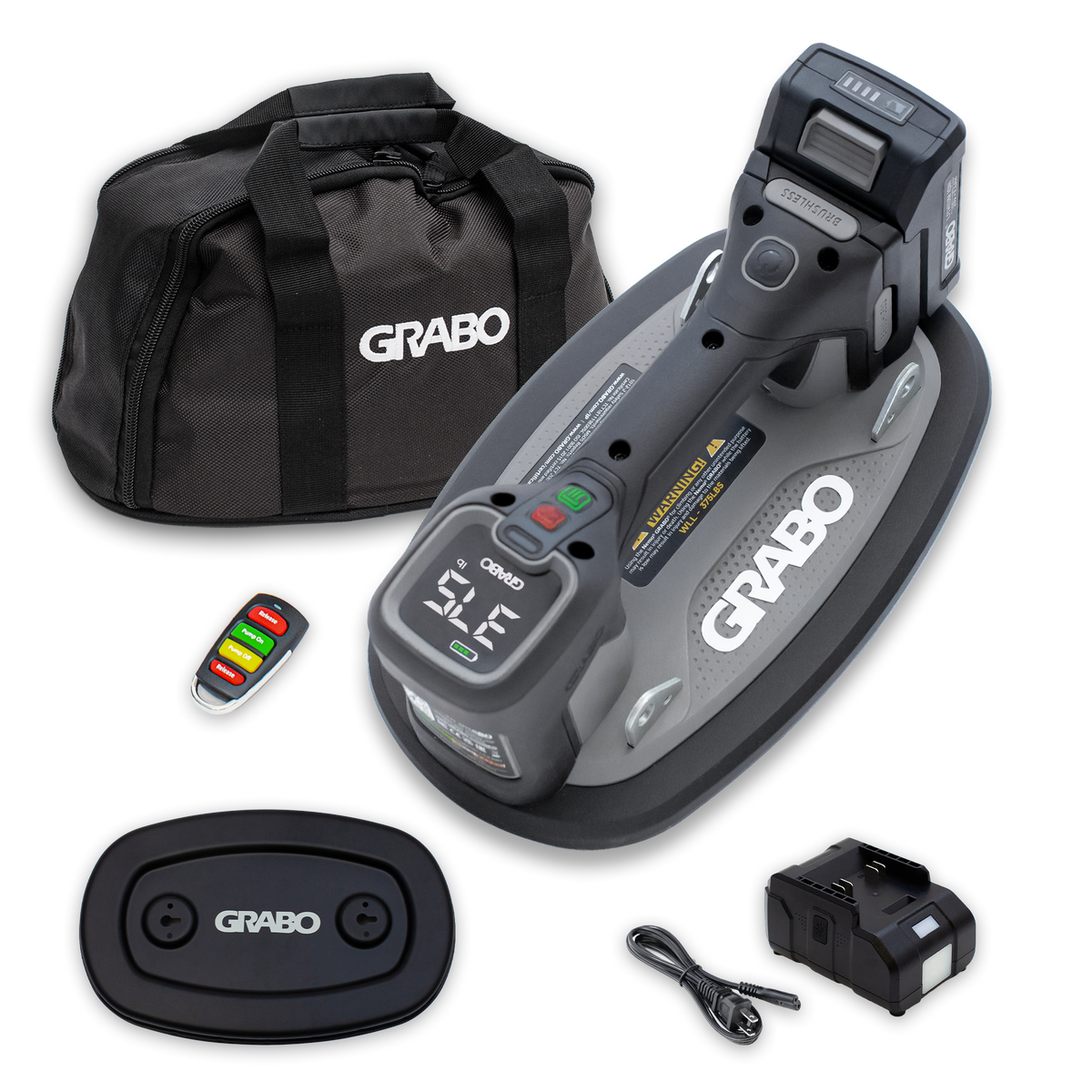 GRABO Pro Brushless Cordless Suction Gripster 375 lb with Remote